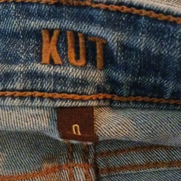 Kut from the Kloth Jeans Blue Denim Ankle Skinny Stretch Distressed Size 0 - Picture 6 of 7